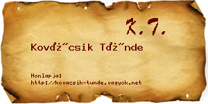 Kovácsik Tünde névjegykártya