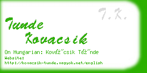 tunde kovacsik business card